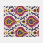 Ikat seamless pattern background Traditional patte フリースブランケット (正面(横))