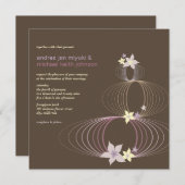 Ikebanaの紫色のFrangipaniの熱帯結婚式の招待 招待状 (正面/裏面)