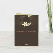 IkebanaのFrangipaniのピンクの熱帯花の結婚式 案内状 (裏面)