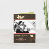 IkebanaのFrangipaniのピンクの熱帯花の結婚式 案内状 (正面)