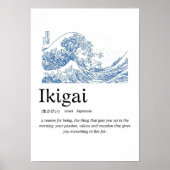 Ikigai Definition Wall Art – Japanese Meaning of L ポスター (正面)