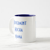 iKnitのマグ(青い) ツートーンマグカップ (正面左)