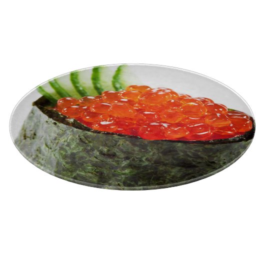Ikura (サーモンピンクの卵) Gunkan Makiの寿司 カッティングボード (角)