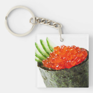 Ikura (サーモンピンクの卵) Gunkan Makiの寿司 キーホルダー