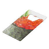 Ikura (サーモンピンクの卵) Gunkan Makiの寿司 クレジットカード栓抜き (裏面アングル)