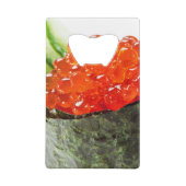 Ikura (サーモンピンクの卵) Gunkan Makiの寿司 クレジットカード栓抜き (裏面)
