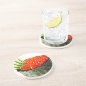 Ikura (サーモンピンクの卵) Gunkan Makiの寿司 コースター (側面)