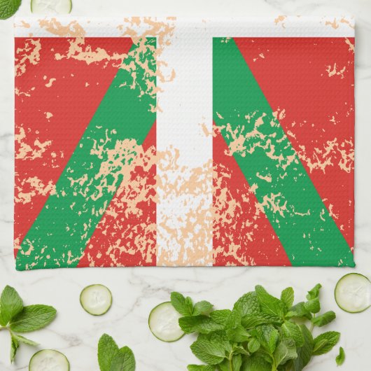 Ikurriña desgastada キッチンタオル (折り畳み)