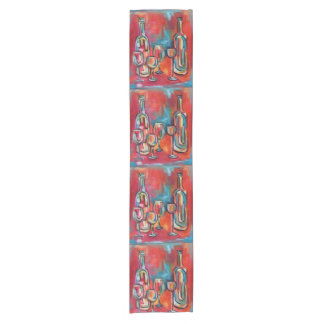 IlのVinoのワイン・ボトルおよびガラス ショートテーブルランナー