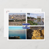 ILイスラエル – エルサレム・テルアビブ – 死海 – マサダ ポストカード (正面/裏面)