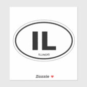 ILイリノイ州アメリカ州コード楕円ビニールシール シール (シート)