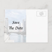 IL – ミシガンアベニューブリッジの日付から表示救する 案内ポストカード (裏面)