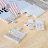 IL -ミシガン州の道シカゴに沿う旗 ジグソーパズル (側面)