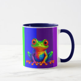 Il est beau ce mug avec sa grenouille rigolote.  マグカップ