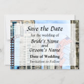 IL - Flags Along Michigan Avenue Chicago マグネット招待状 (正面)