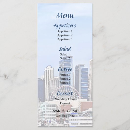 IL - Lake Michigan Near Navy Pier's 結婚 Menu メニュー (正面)