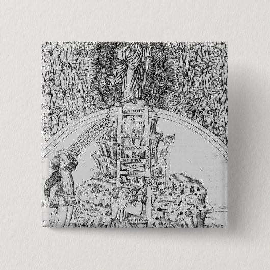 「Il Monte Sancto di Dio」へのFrontispiece、1477年 缶バッジ (正面)