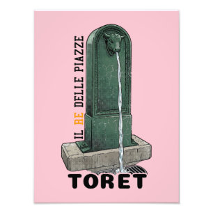 Il Re Delle Piazze - TORET TORINO ビンテージ噴水 フォトプリント