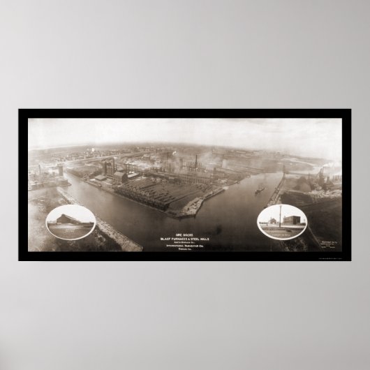 IL Steel Mill Chicago写真1907 ポスター (正面)