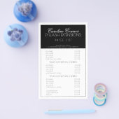 Ilash Extensions(白黒)の価縁ど格表 チラシ (シングル)