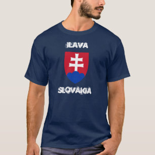 Ilava、腕のコートを持つスロバキア Tシャツ