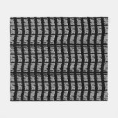 ILBF – ブラック – ストライプ フリースブランケット (正面(横))