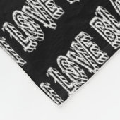 ILBF – ブラック – ストライプ フリースブランケット (角)