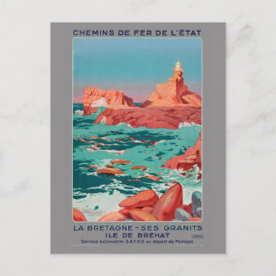 Ile de Brehat France Vintage Poster 1930 ポストカード