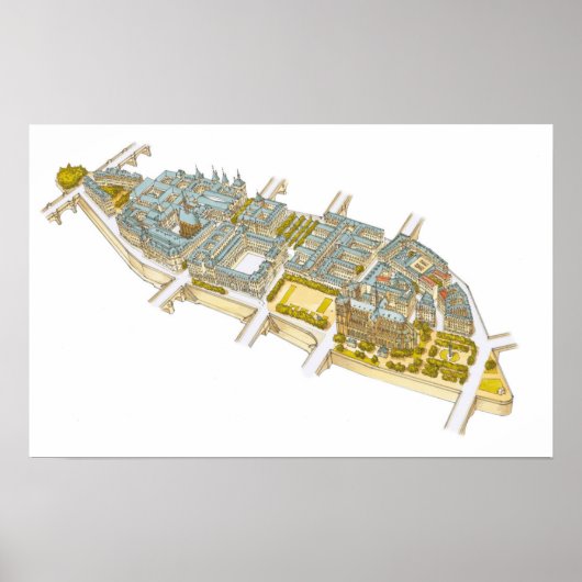 Ile-de-la-Cite。パリフランス ポスター (正面)