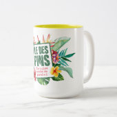 Île des Pins paradis, Nouvelle Calédonie tropical, ツートーンマグカップ (正面右)