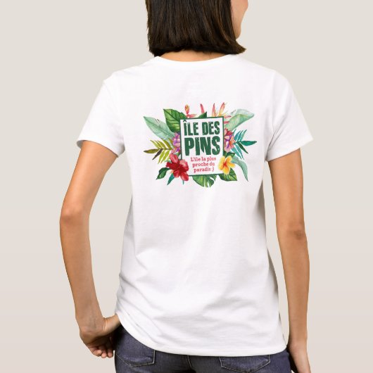 Île des Pins paradis, Nouvelle Calédonie tropical, Tシャツ (裏面)