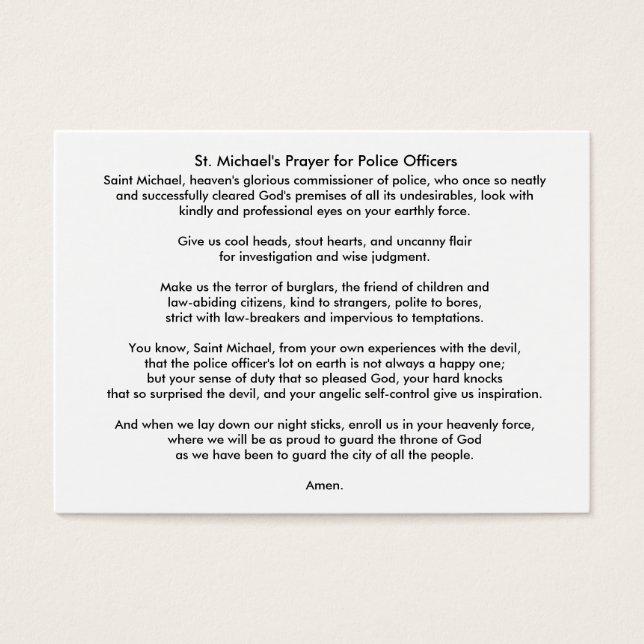 ILEFSA, Inc紹介/セントマイケルの祈りの言葉カード (正面)