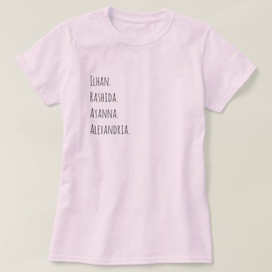 Ilhan。 Ayanna。 Rashida。 アレキサンドリア Tシャツ (デザイン正面)