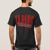 ILHMのロゴの両面のTシャツ(暗い) Tシャツ (裏面)