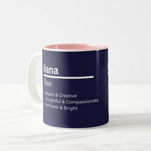 Iliana Personalized Name Coffee Mug ツートーンマグカップ (正面左)