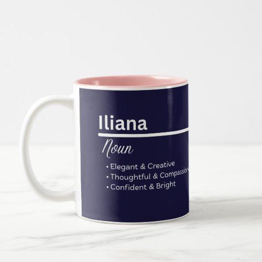 Iliana Personalized Name Coffee Mug ツートーンマグカップ (左)