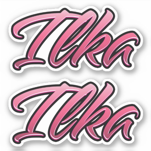 Ilka faded pink Aufkleber Sticker Stickerset シール (正面)