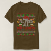 Ill All 食べ物を与え You Fckersクリスマススターサンタ・シェフ Tシャツ (デザイン正面)