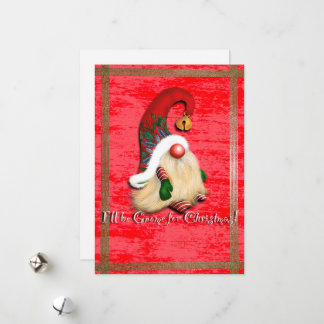 I'll Be Gnome for Christmas Flat Holiday Card  シーズンカード