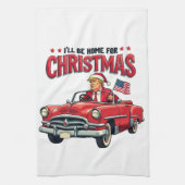 I'll be Home For Christmas Trump Won Election 2024 キッチンタオル (縦)
