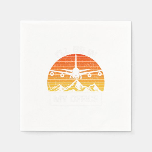 Ill Be In My Office Funny Aviation Aircraft スタンダードカクテルナプキン (正面)