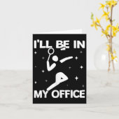 Ill Be In My Office Women Shuttle Sport Badminton  カード (黄色い花)