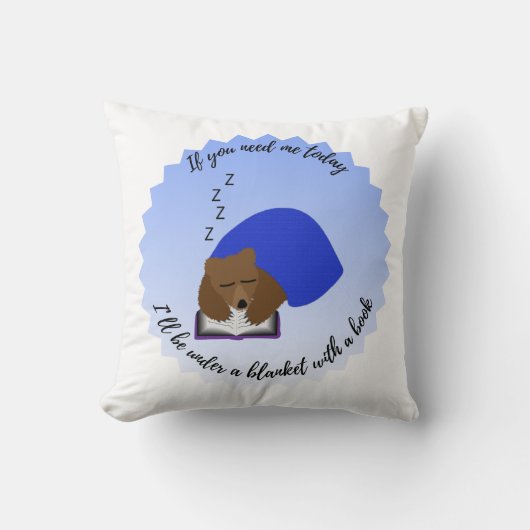 I'll be under a blanket with a book クッション (正面)