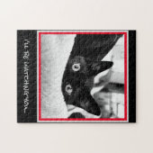 I'll be watching you!  Cute Black Kitten ジグソーパズル (横)