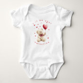 "I'll Be Your Valentine" Teddy Bear Baby Bodysuit ベビーボディスーツ (正面)