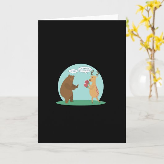 I'll With My Bear Hands Oh Deer Funny Creative Sty カード (黄色い花)