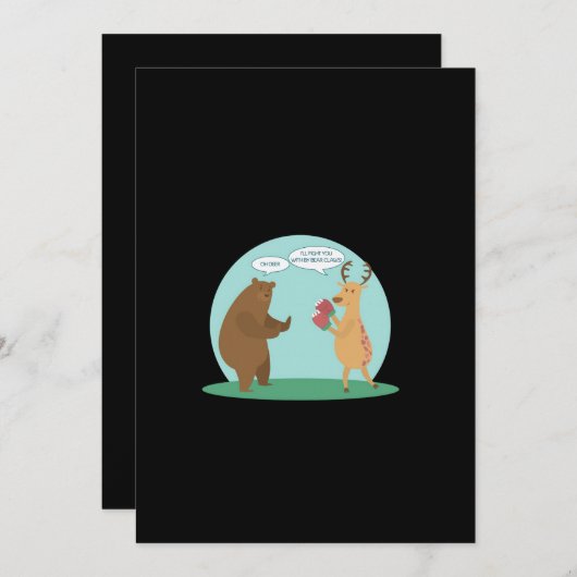 I'll With My Bear Hands Oh Deer Funny Creative Sty シーズンカード (正面/裏面)