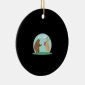 I'll With My Bear Hands Oh Deer Funny Creative Sty セラミックオーナメント (右)