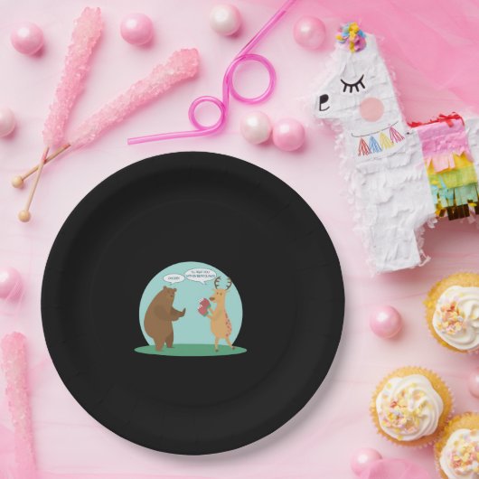 I'll With My Bear Hands Oh Deer Funny Creative Sty ペーパープレート (パーティー)