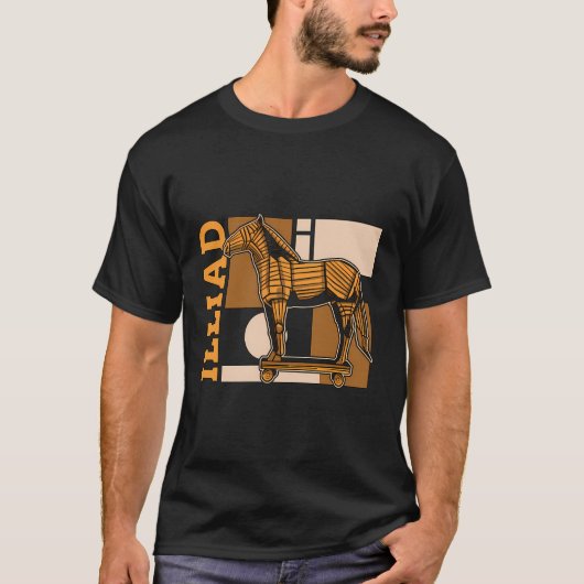 Illiad Loves古代の神話神話ギリシャ語 Tシャツ (正面)